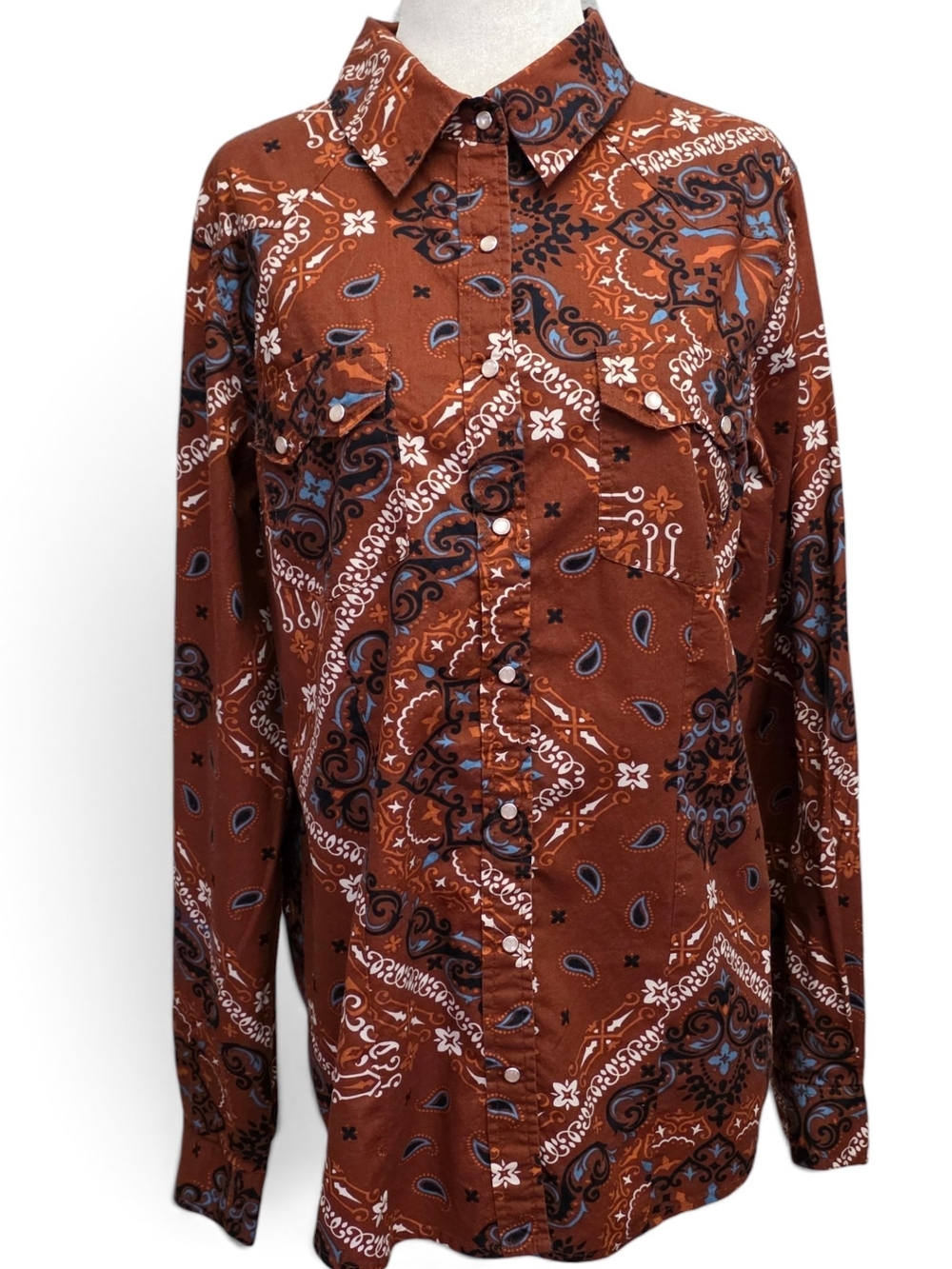 Cotton & Rye  Rustic Brown Paisley Button-Up Shirt